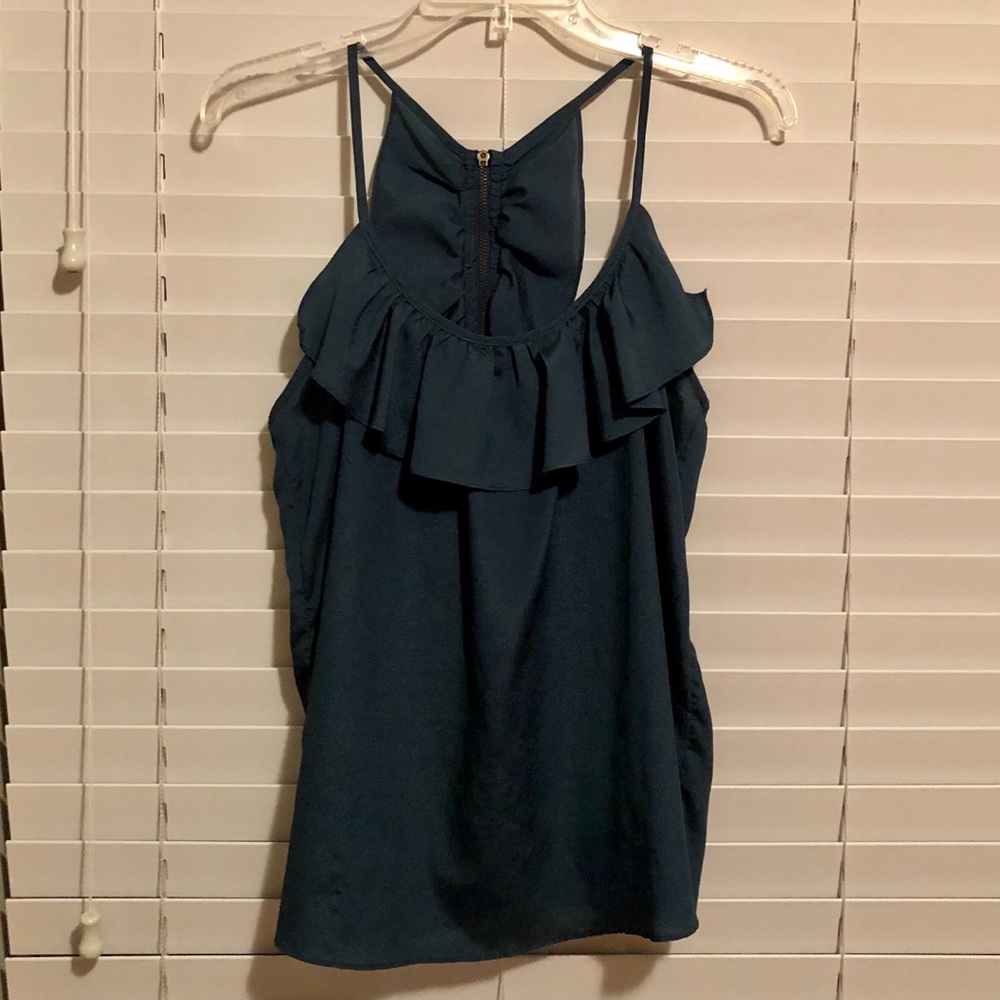 Dark teal racerback blouse